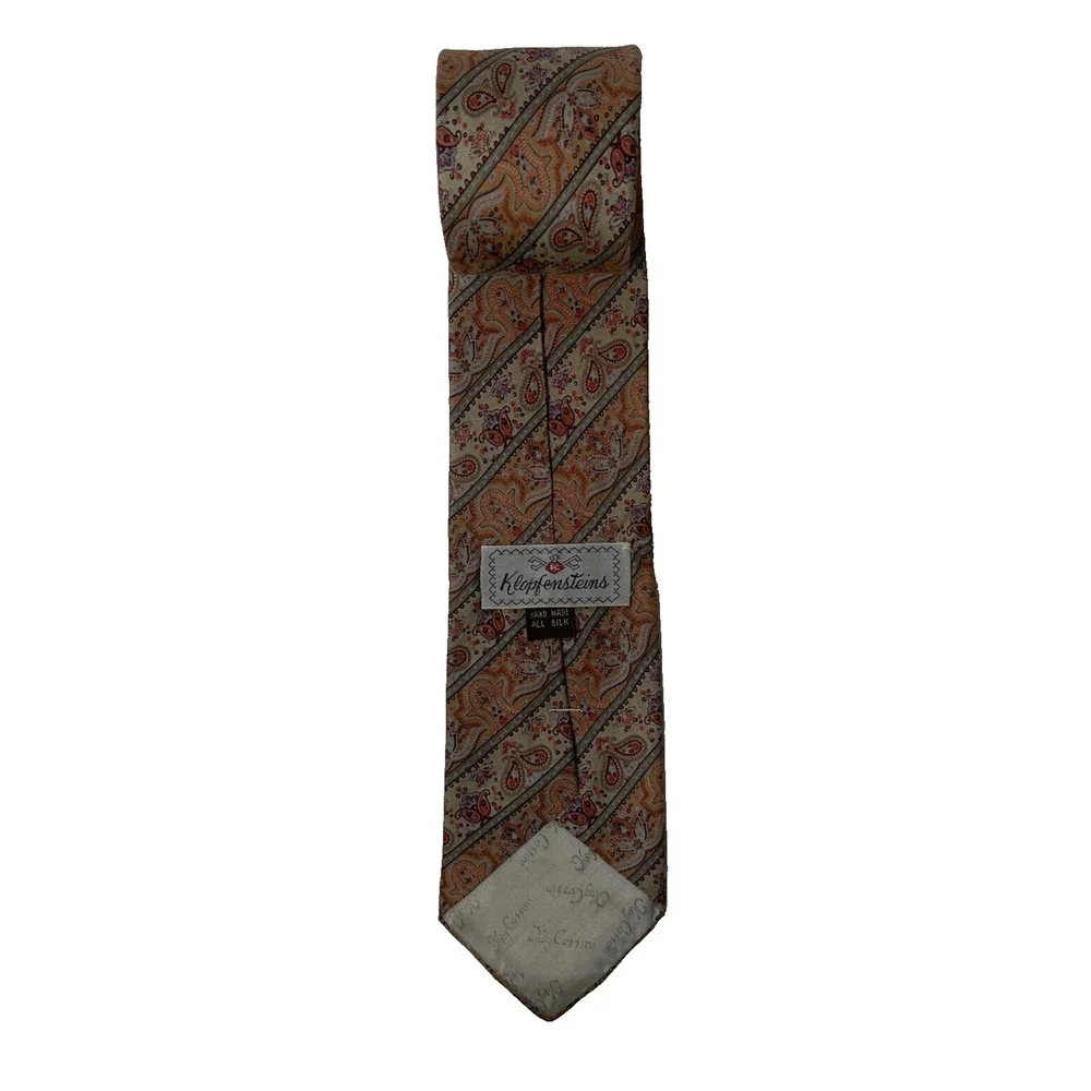 Klopfensteins Handmade Silk Paisley Necktie 3 Inch Wide Classic Mens Tie